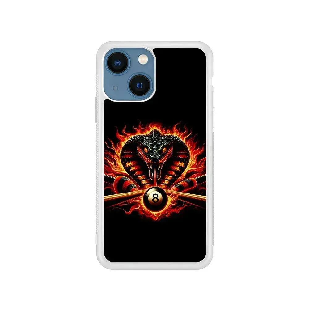 Cobra Head Ball Number 8 iPhone 13 Mini Case-Rubber / White (2D Case)-Xtracase