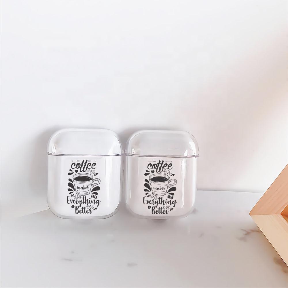Coffee Makes Everything Better Protective Clear Case Cover For Apple Airpods-Xtracase
