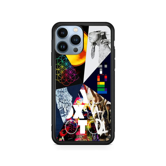 Coldplay Album Cover Collage iPhone 13 Pro Max Case-Rubber / Black (2D Case)-Xtracase