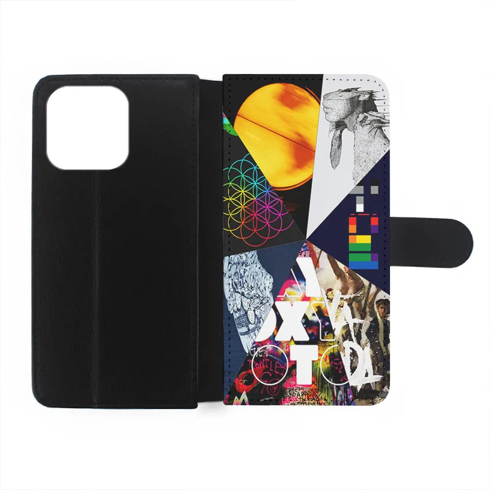 Coldplay Album Cover Collage iPhone 15 Case-Flip Wallet Case-Xtracase