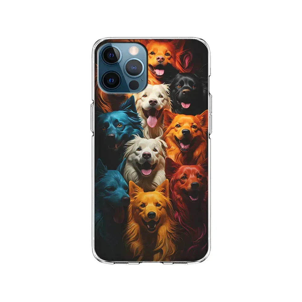 Collection of Colorful Dogs iPhone 15 Pro Max Case-Clear Soft Case-Xtracase