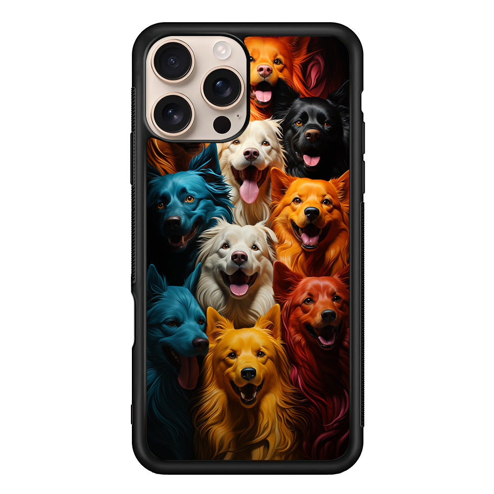 Collection of Colorful Dogs iPhone 16 Pro Max Case - iPhone 16 Pro Max