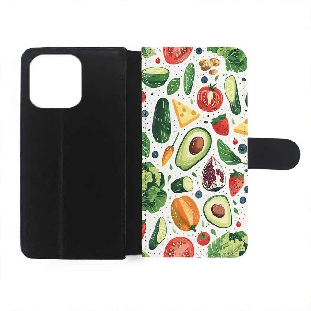 Collection of Fruits and Vegetables iPhone 13 Mini Case-Flip Wallet Case-Xtracase