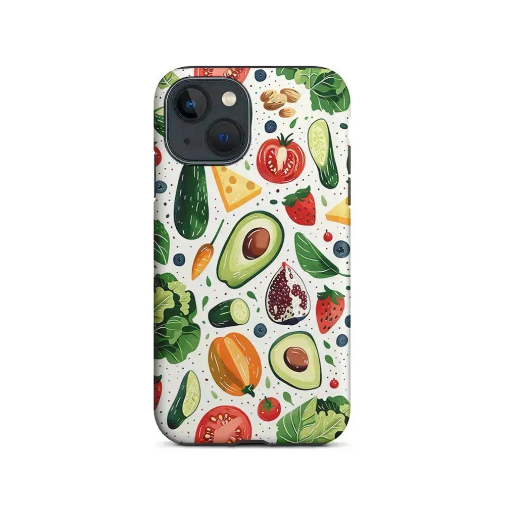 Collection of Fruits and Vegetables iPhone 13 Mini Case-2 in 1 Tough Case-Xtracase