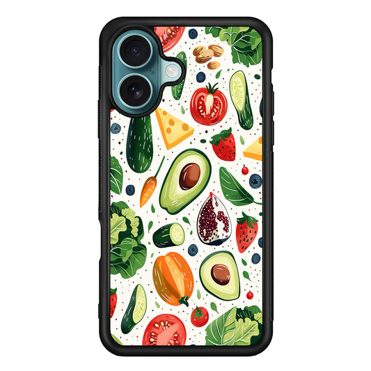 Collection of Fruits and Vegetables iPhone 16 Case - Xtracase