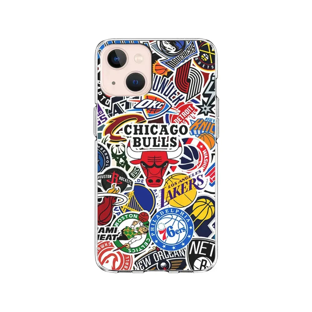 Collection of NBA Club Logos iPhone 13 Mini Case-Clear Soft Case-Xtracase