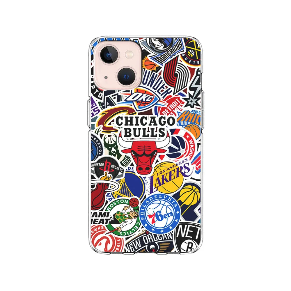 Collection of NBA Club Logos iPhone 15 Case-Clear Soft Case-Xtracase