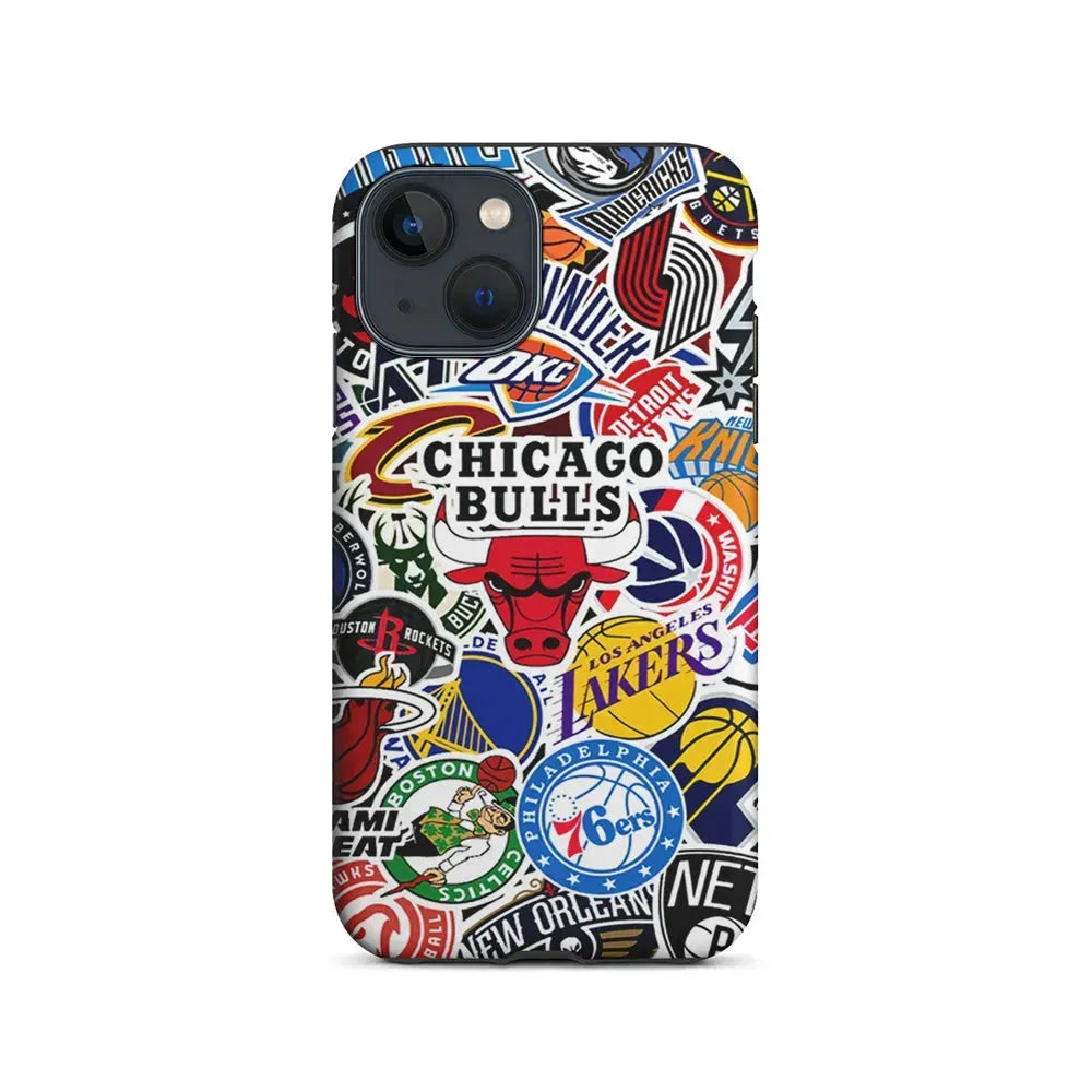 Collection of NBA Club Logos iPhone 13 Mini Case-2 in 1 Tough Case-Xtracase