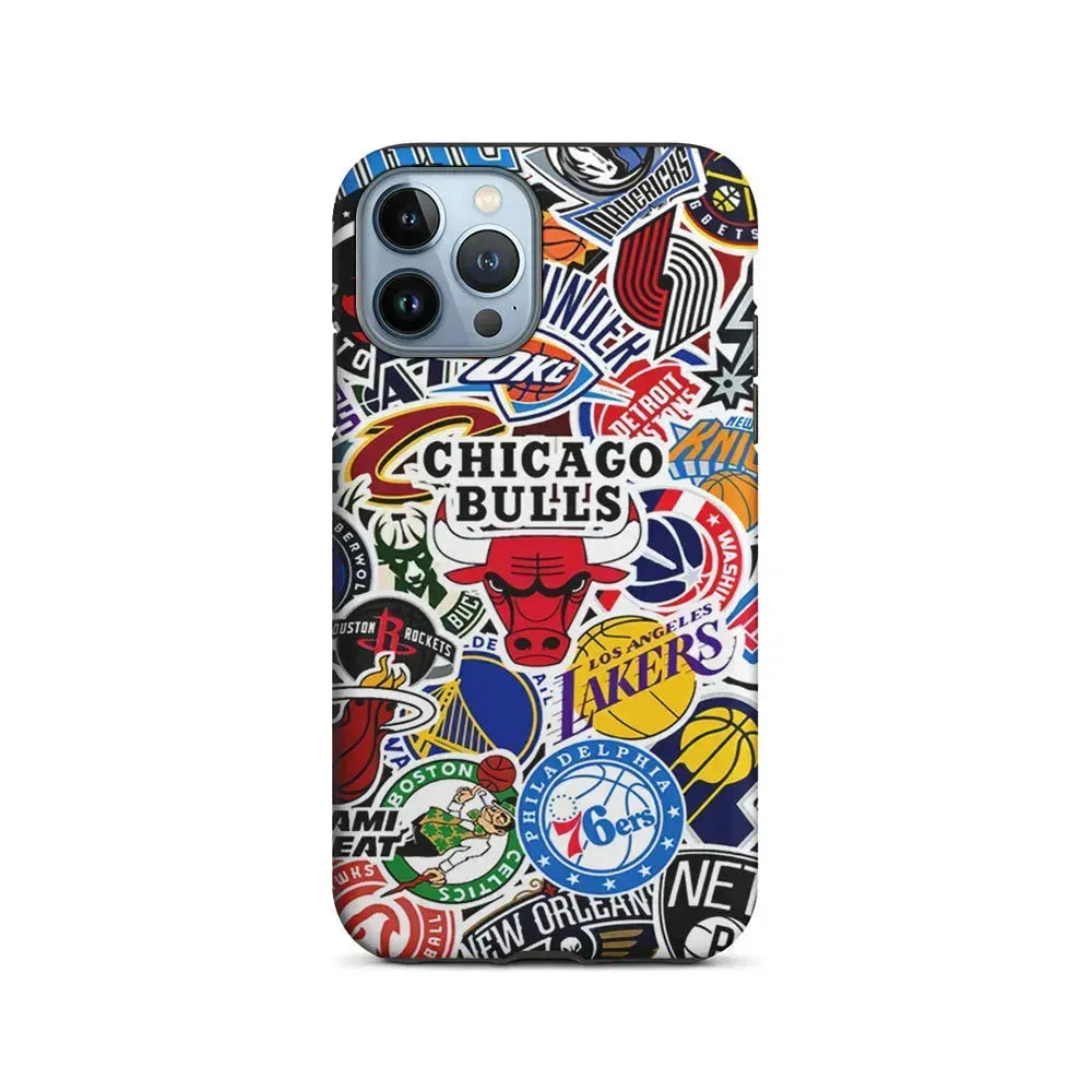 Collection of NBA Club logos iPhone 15 Pro Max Case-2 in 1 Tough Case-Xtracase
