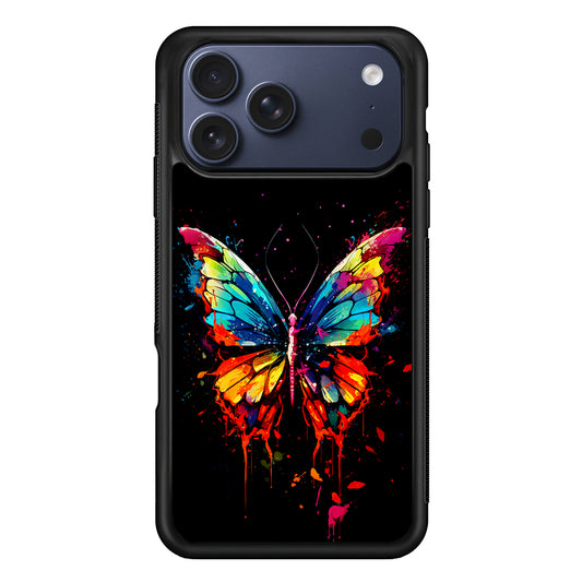 Colorful Butterfly Painting on Black iPhone 17 Pro Case - Xtracase