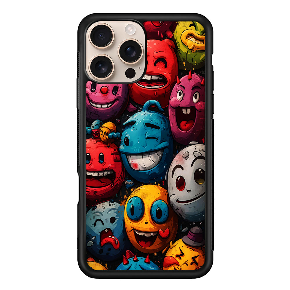 Colorful Funny Emoticons Doodle iPhone 16 Pro Case - iPhone 16 Pro