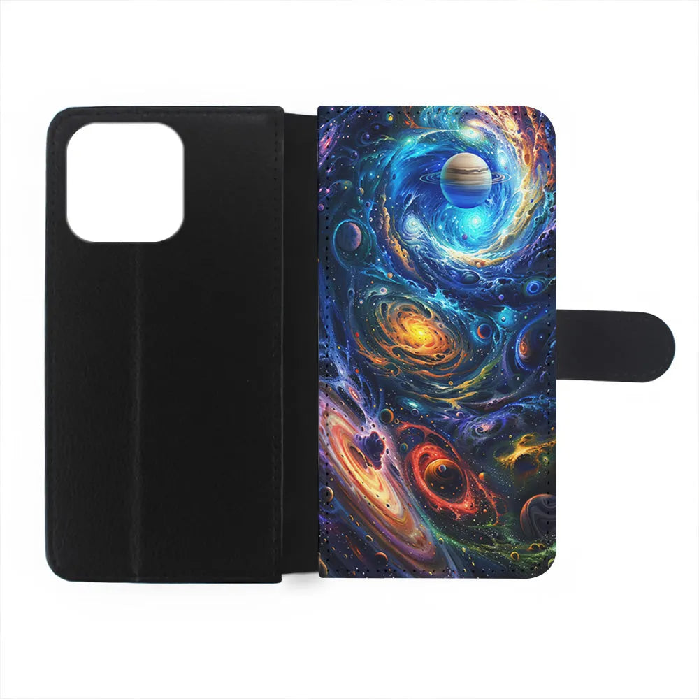 Colorful Galaxy Big Universe iPhone 13 Pro Case-Flip Wallet Case-Xtracase