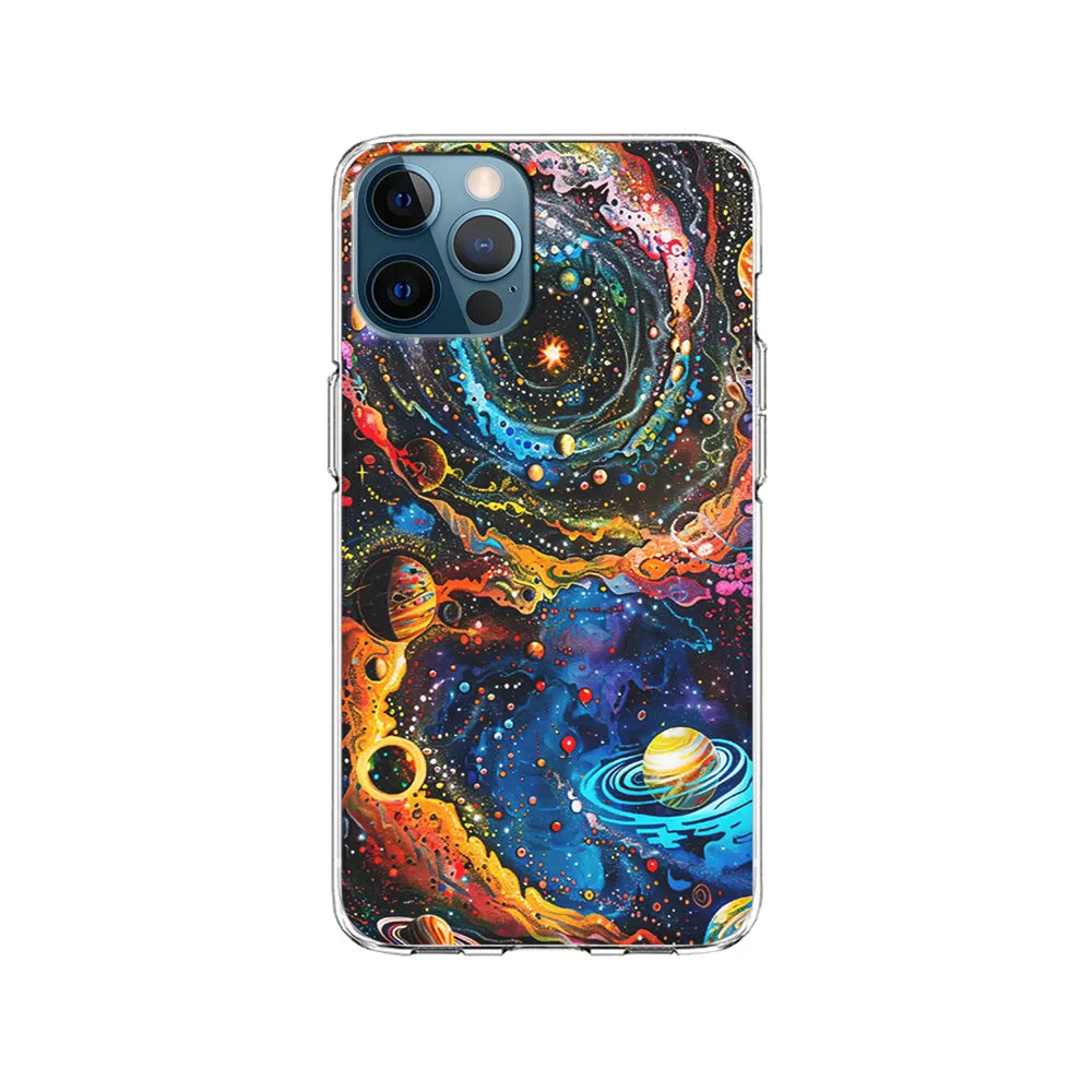 Colorful Galaxy Many Planets iPhone 13 Pro Case-Clear Soft Case-Xtracase