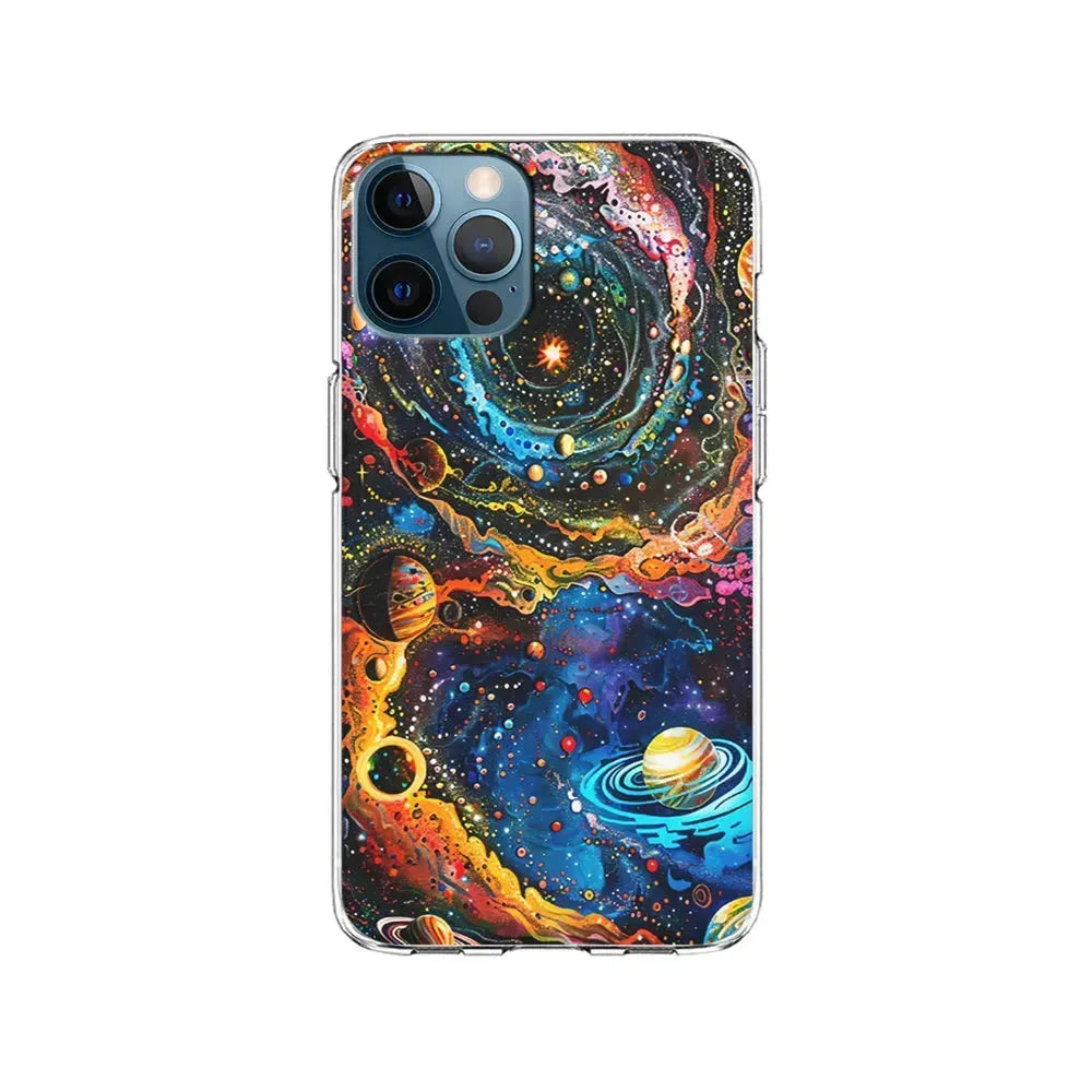 Colorful Galaxy Many Planets iPhone 15 Pro Max Case-Clear Soft Case-Xtracase