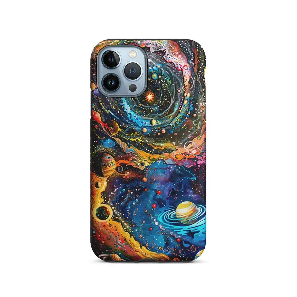 Colorful Galaxy Many Planets iPhone 15 Pro Max Case-2 in 1 Tough Case-Xtracase