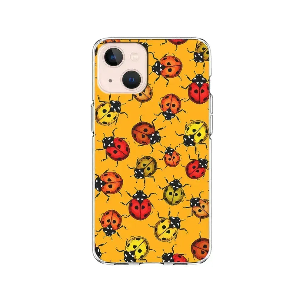 Colorful Ladybugs Pattern iPhone 13 Mini Case-Clear Soft Case-Xtracase