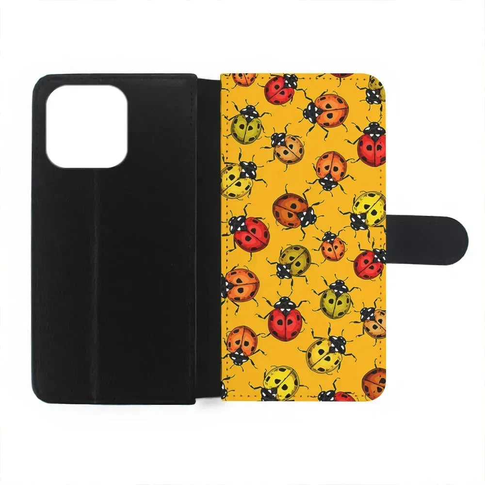 Colorful Ladybugs Pattern iPhone 15 Pro Max Case-Flip Wallet Case-Xtracase
