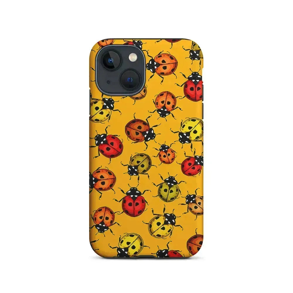 Colorful Ladybugs Pattern iPhone 13 Mini Case-2 in 1 Tough Case-Xtracase