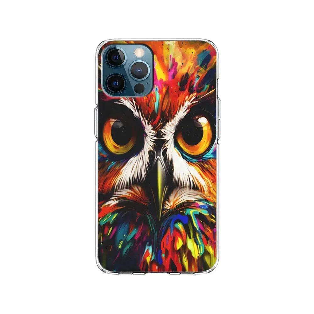 Colorful Owl Face iPhone 15 Pro Max Case-Clear Soft Case-Xtracase