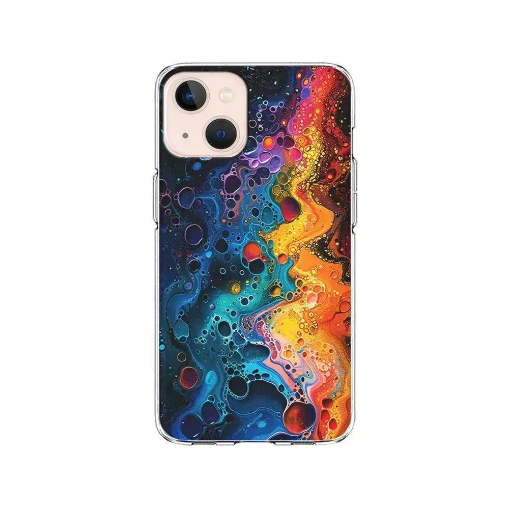 Colorful Painting with Lots of Bubbles iPhone 13 Mini Case-Clear Soft Case-Xtracase