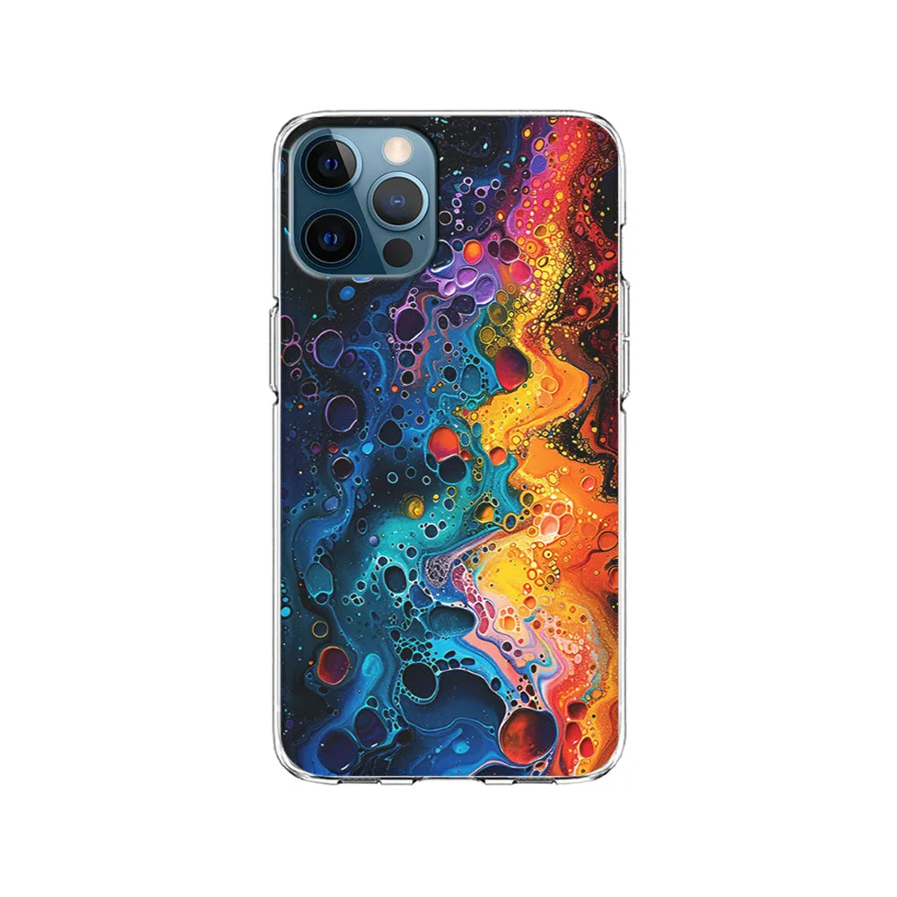 Colorful Painting with Lots of Bubbles iPhone 13 Pro Max Case-Clear Soft Case-Xtracase