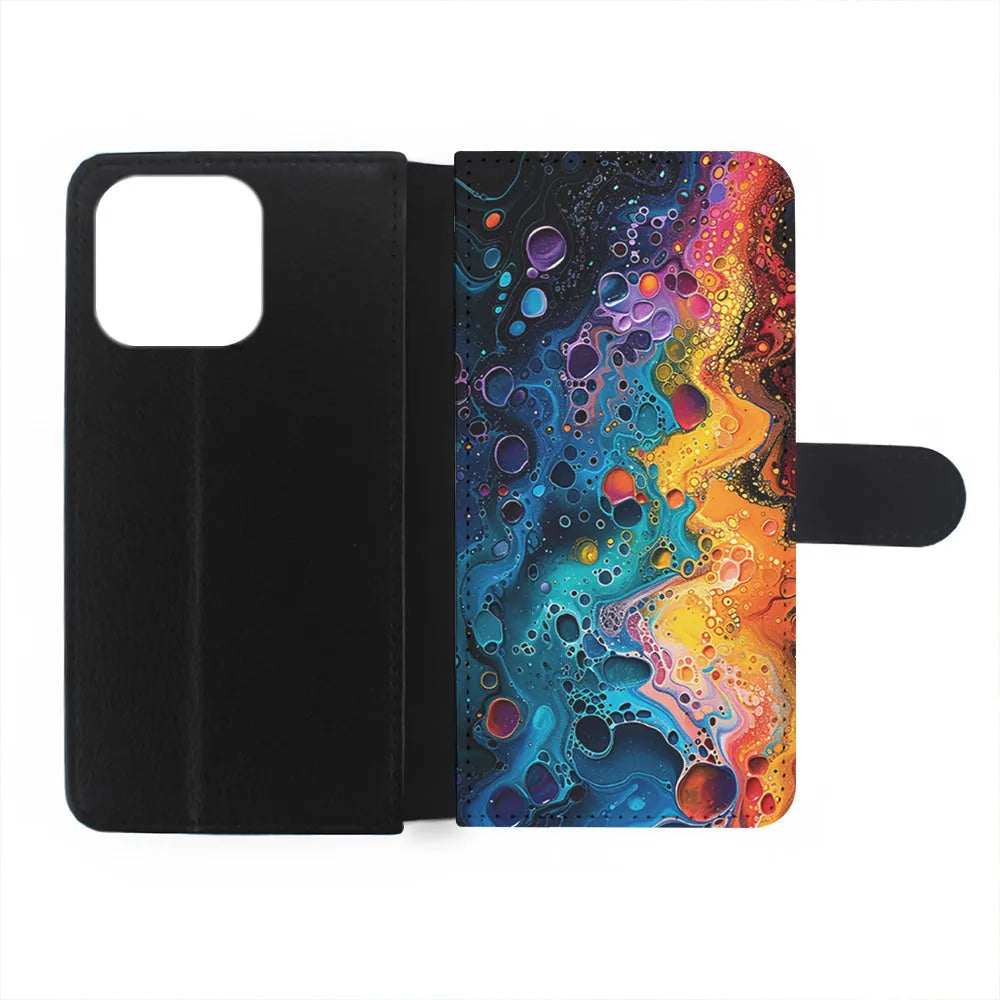 Colorful Painting with Lots of Bubbles iPhone 13 Pro Case-Flip Wallet Case-Xtracase