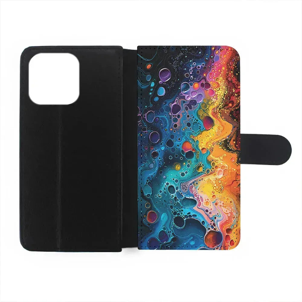 Colorful Painting with Lots of Bubbles iPhone 15 Pro Max Case-Flip Wallet Case-Xtracase