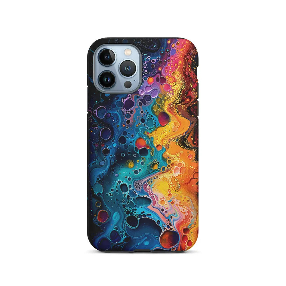Colorful Painting with Lots of Bubbles iPhone 13 Pro Max Case-2 in 1 Tough Case-Xtracase
