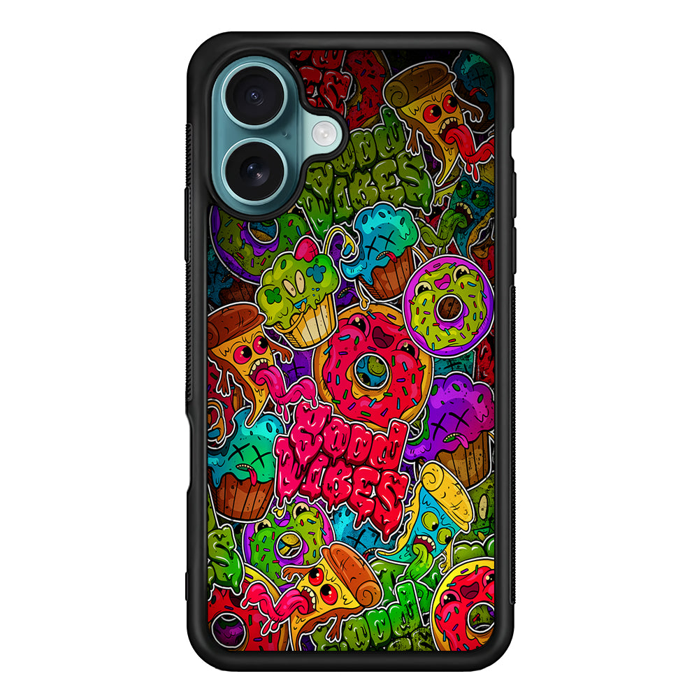 Colorful Scary Food Doodle iPhone 16 Case - Xtracase