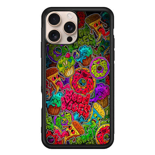 Colorful Scary Food Doodle iPhone 16 Pro Max Case - iPhone 16 Pro Max