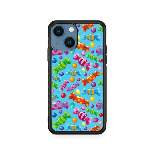 Colorfully Wrapped Candies iPhone 13 Mini Case-Rubber / Black (2D Case)-Xtracase