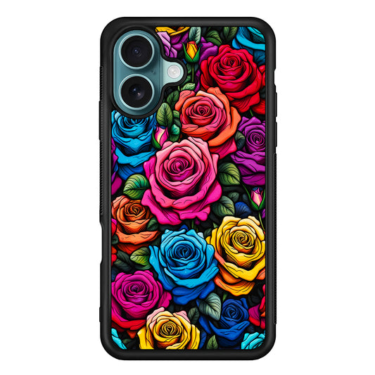 Colourful Roses Flowers Aesthetic iPhone 16 Case - Xtracase