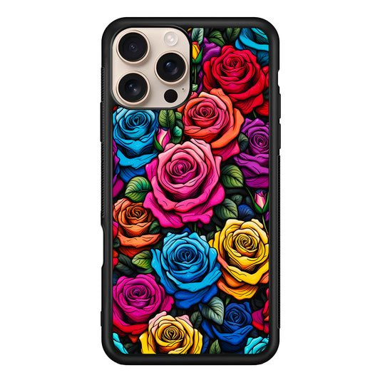 Colourful Roses Flowers Aesthetic iPhone 16 Pro Case - iPhone 16 Pro