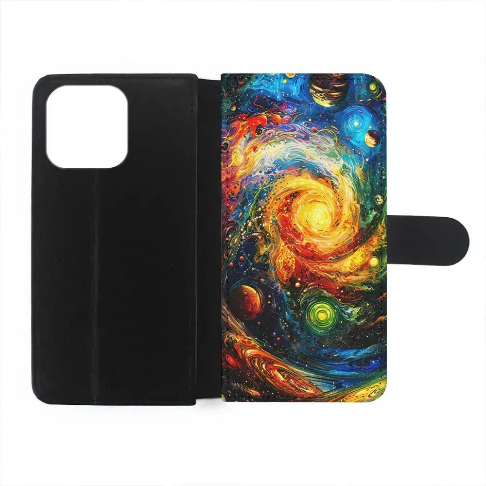 Cosmic Space World of Planets iPhone 15 Pro Max Case-Flip Wallet Case-Xtracase