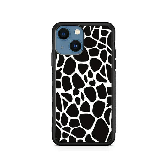 Cow Skin Pattern iPhone 13 Mini Case-Rubber / Black (2D Case)-Xtracase