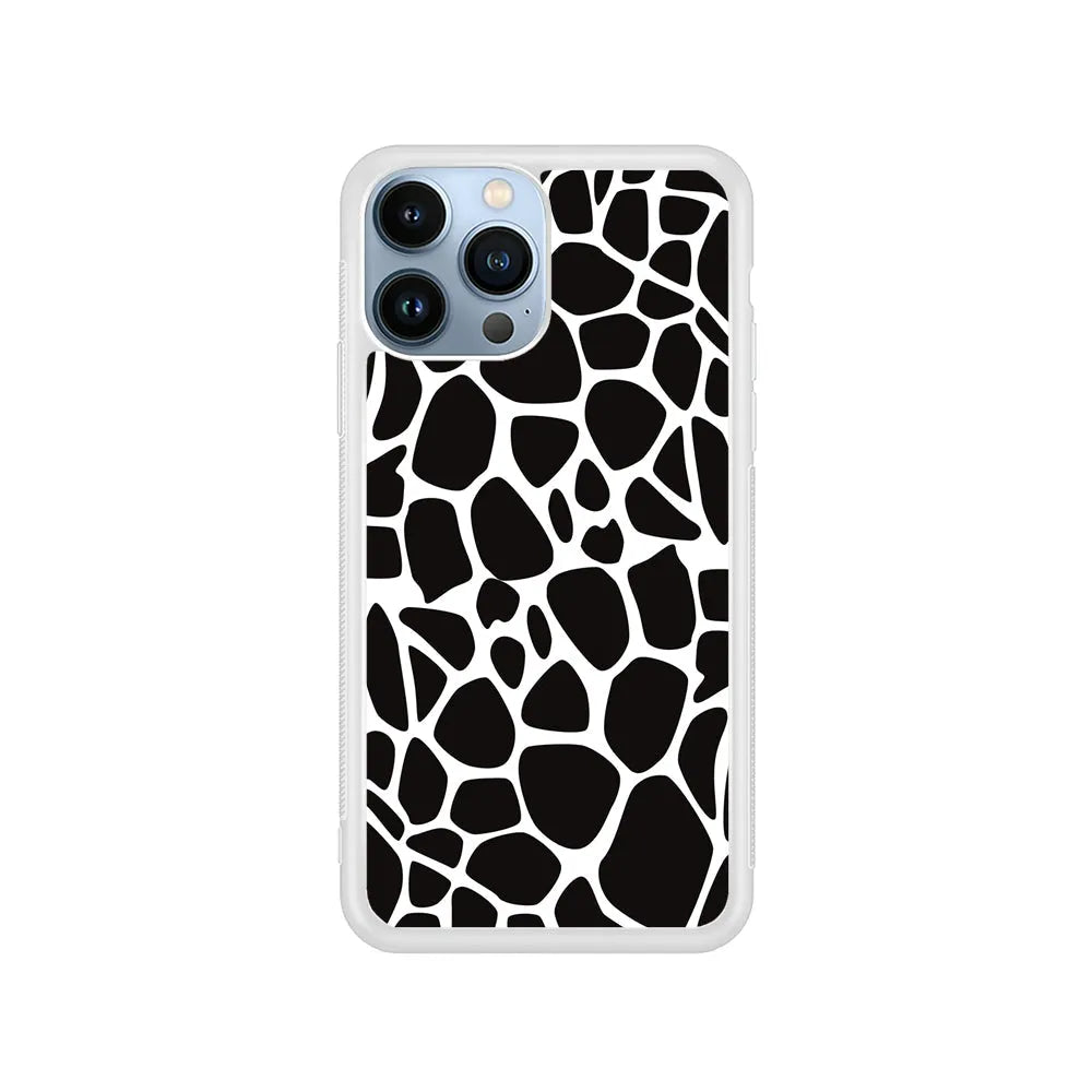 Cow Skin Pattern iPhone 13 Pro Case-Rubber / White (2D Case)-Xtracase