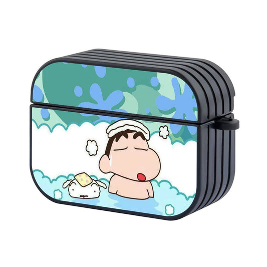 Crayon Shinchan Take a Break with a Hot Bath Hard Plastic Case Cover For Apple Airpods Pro 3-Xtracase