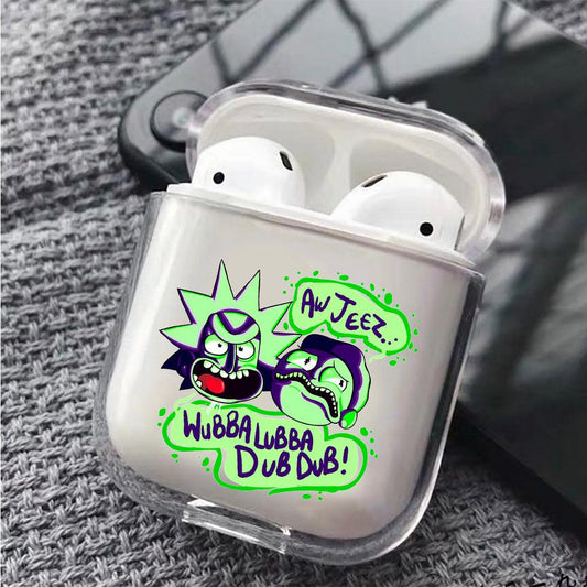 Crazy Rick and Morty Protective Clear Case Cover For Apple Airpods-Xtracase
