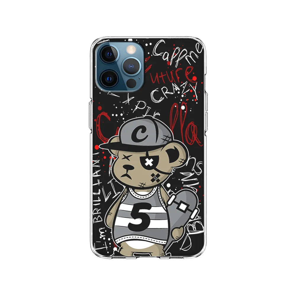 Crew Five Skater Bear iPhone 13 Pro Case-Clear Soft Case-Xtracase