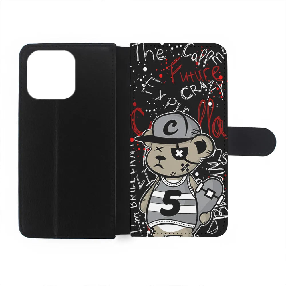 Crew Five Skater Bear iPhone 13 Pro Case-Flip Wallet Case-Xtracase