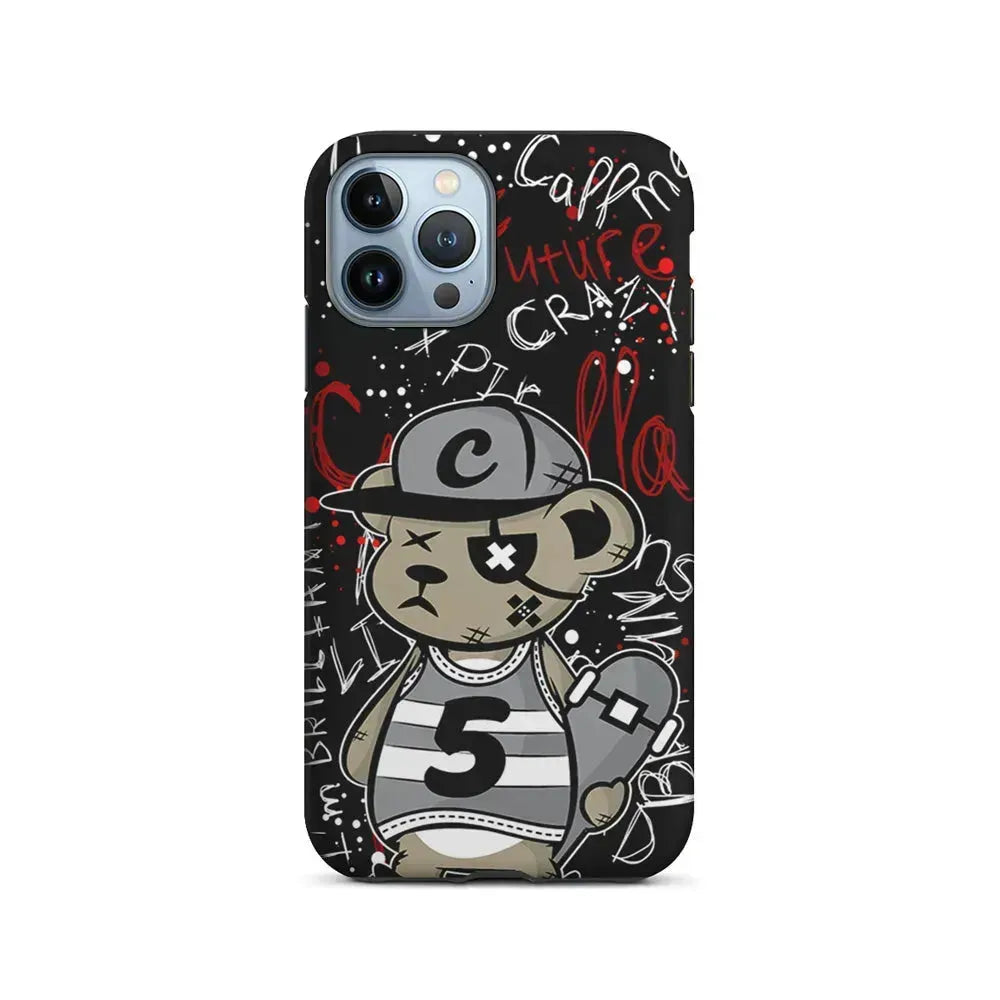 Crew Five Skater Bear iPhone 15 Pro Max Case-2 in 1 Tough Case-Xtracase
