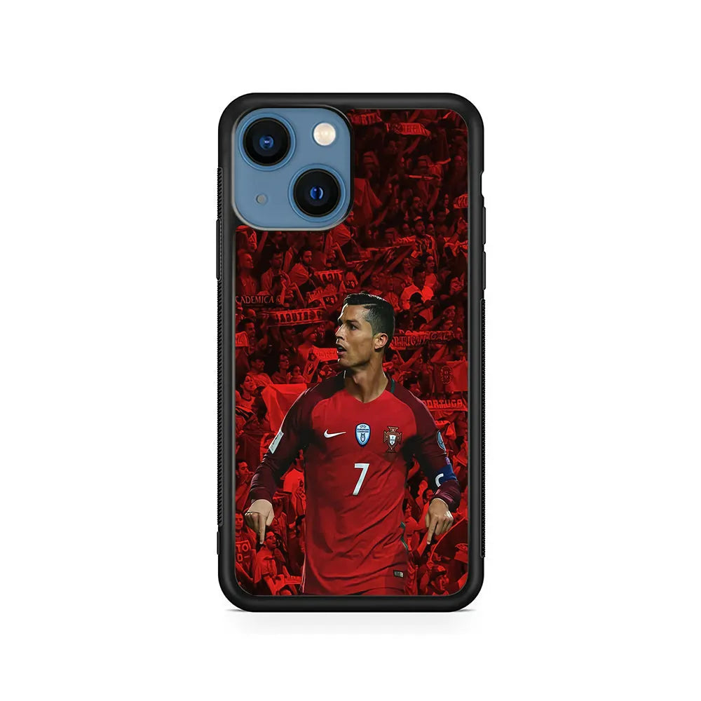 Cristiano Ronaldo Portugal CR7 iPhone 15 Plus Case-Rubber / Black (2D Case)-Xtracase