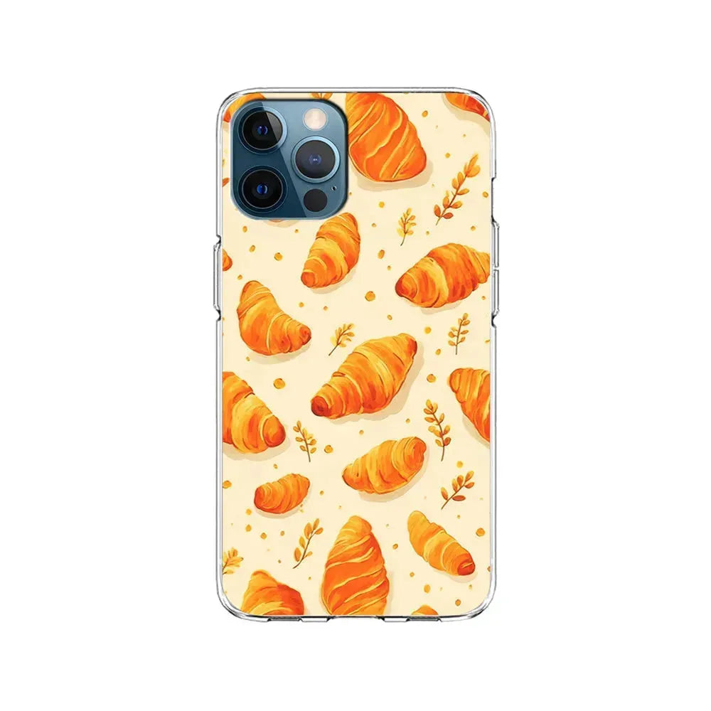 Croissant Dessert Pattern iPhone 15 Pro Max Case-Clear Soft Case-Xtracase