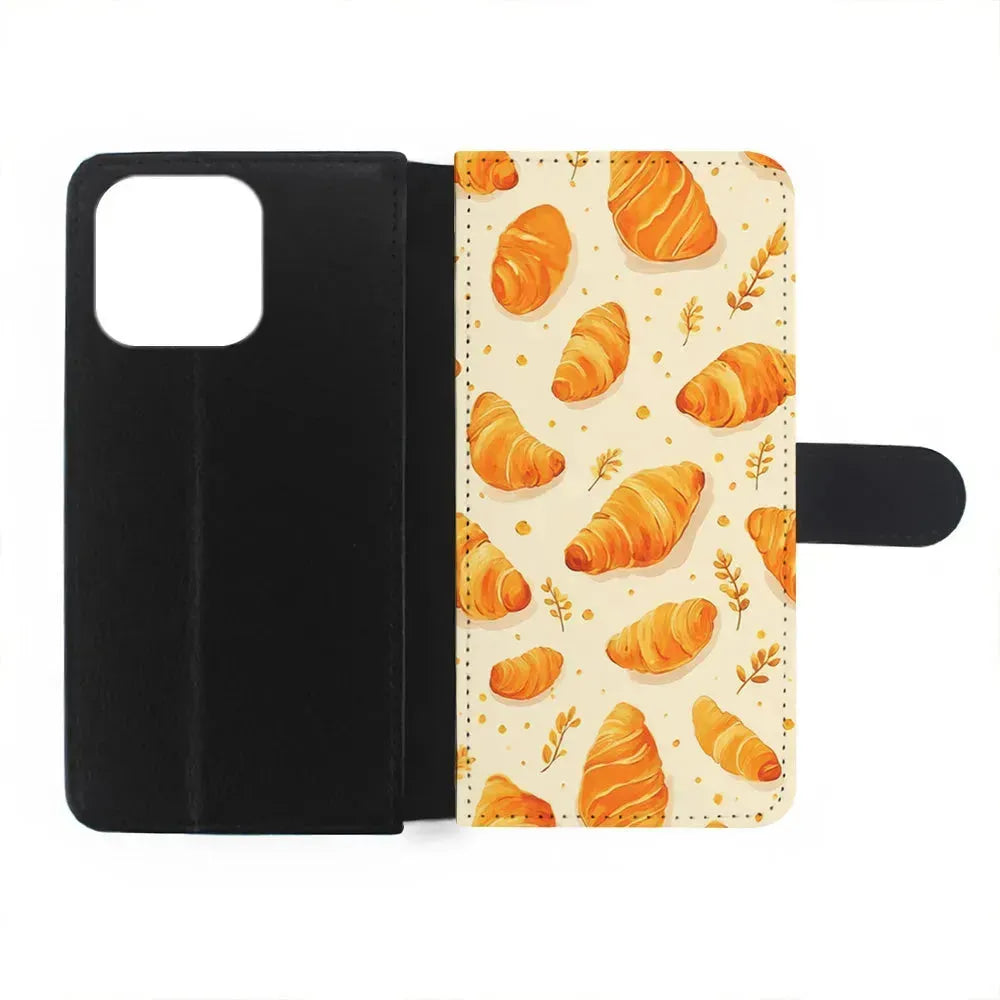 Croissant Dessert Pattern iPhone 15 Pro Max Case-Flip Wallet Case-Xtracase