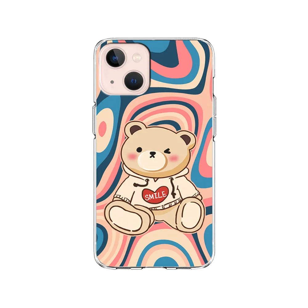 Cute Bear with Hoodie iPhone 15 Case-Clear Soft Case-Xtracase