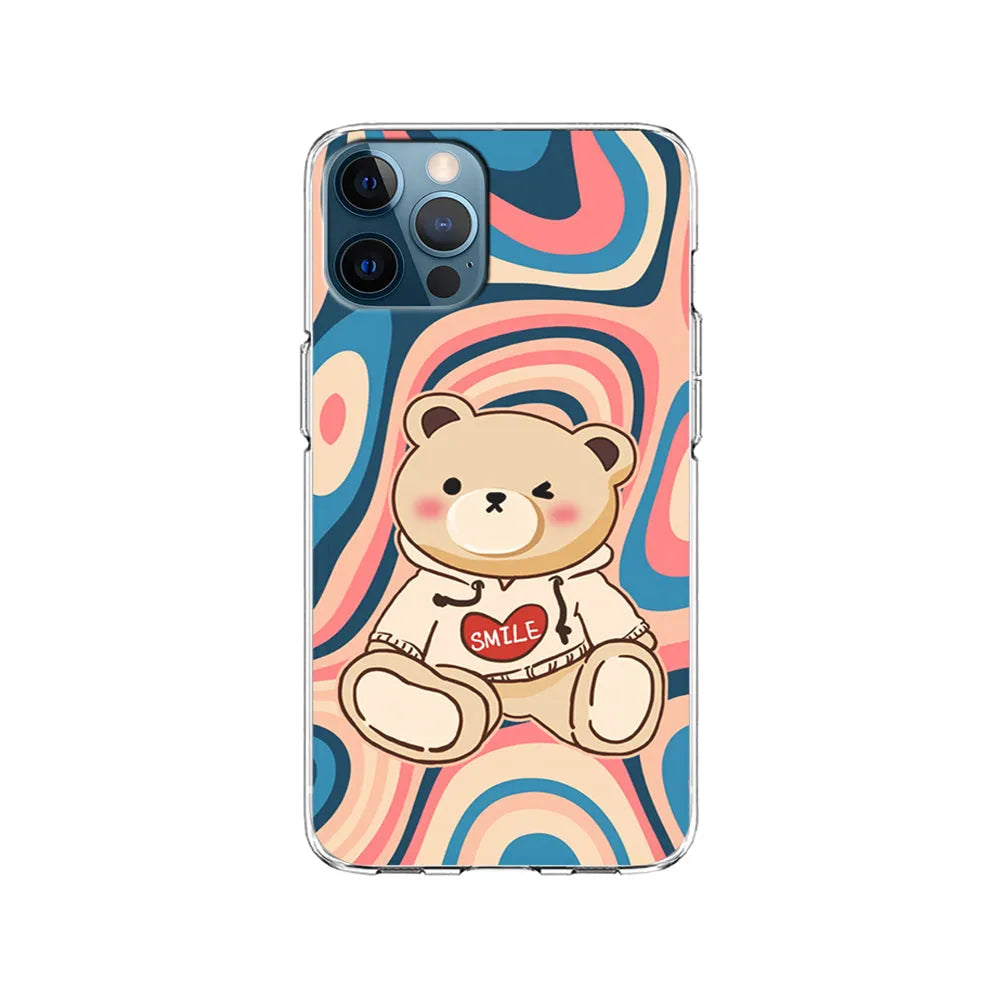 Cute Bear with Hoodie iPhone 13 Pro Case-Clear Soft Case-Xtracase