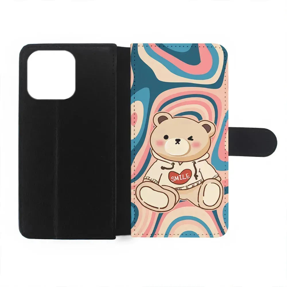 Cute Bear with Hoodie iPhone 15 Pro Max Case-Flip Wallet Case-Xtracase
