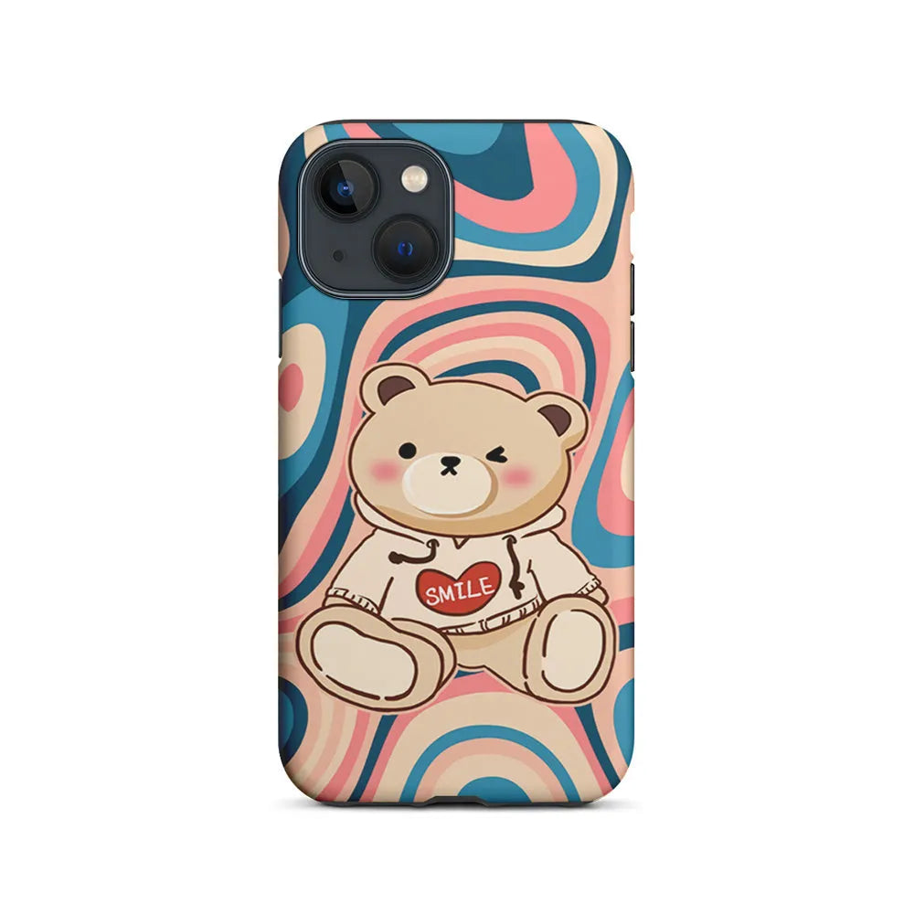 Cute Bear with Hoodie iPhone 15 Case-2 in 1 Tough Case-Xtracase