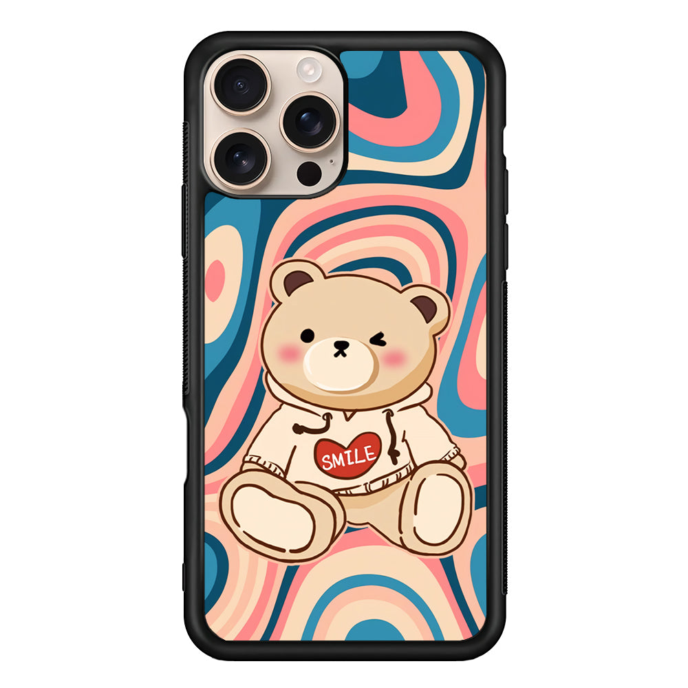 Cute Bear with Hoodie iPhone 16 Pro Max Case - iPhone 16 Pro Max