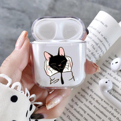 Cute Black Cat Apple Airpods Clear Case-Xtracase
